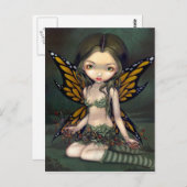 「妖精に花を干したもの」はがき ポストカード (正面/裏面)