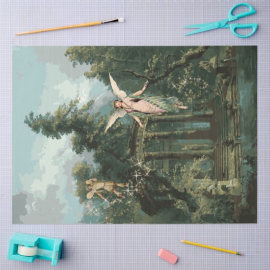 妖精に魅了された森の木の木の切り離し 薄葉紙 (クラフト)