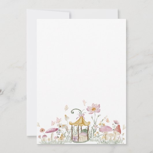 妖精のいる不思議な誕生日パーティーの招待状 招待状 (裏面)