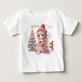妖精のいる少女の1歳の誕生日 ベビーTシャツ