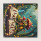 妖精のいる魔法の森の風景 ジグソーパズル (横)