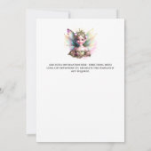 妖精のお洒落魔法の女の子の虹色の白 招待状 (裏面)