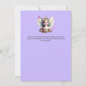 妖精のお洒落魔法の女の子の虹色の紫 招待状 (裏面)