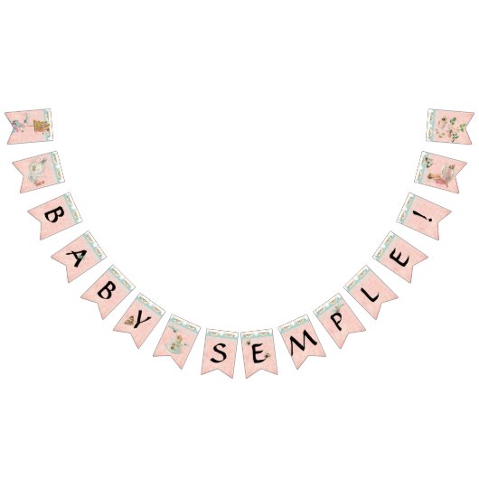 妖精のお茶会のかわいい女の子のベビーの名前のパーティーの装飾 バンティングフラッグ (全)