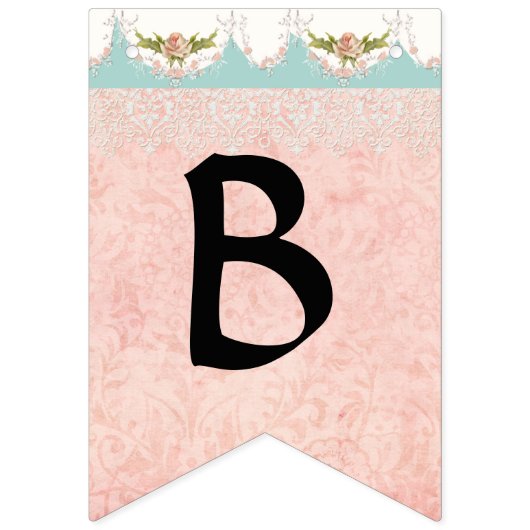 妖精のお茶会のかわいい女の子のベビーの名前のパーティーの装飾 バンティングフラッグ (第3の旗)