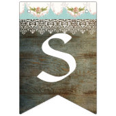 妖精のお茶会の女の子の甘いベビーシャワーの納屋木 バンティングフラッグ (第3の旗)