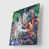 『妖精のお葬式、ジョン・アンスター・フィッツジェラルド』 スクエア壁時計 (傾斜)