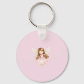 妖精のかわいいガーデン魔法の名パーソナライズされた前 キーホルダー (裏面)