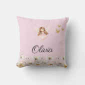 妖精のかわいいガーデン魔法の名パーソナライズされた前 クッション (正面)