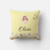 妖精のかわいいガーデン魔法の名パーソナライズされた前 クッション (正面)