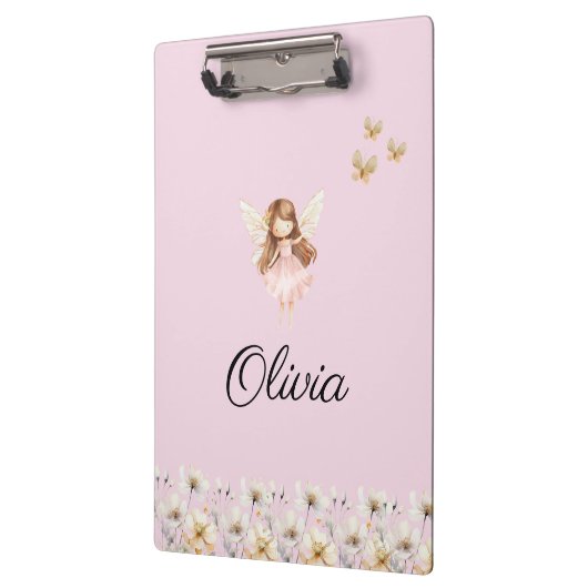 妖精のかわいいガーデン魔法の名パーソナライズされた前 クリップボード (左)