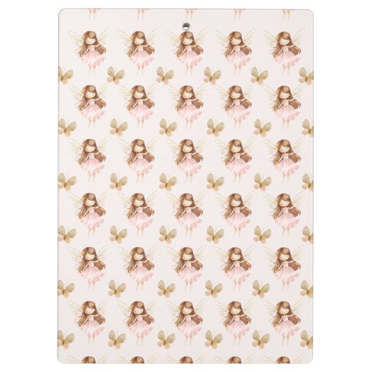 妖精のかわいいガーデン魔法の名パーソナライズされた前 クリップボード (裏面)