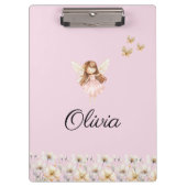 妖精のかわいいガーデン魔法の名パーソナライズされた前 クリップボード (正面)