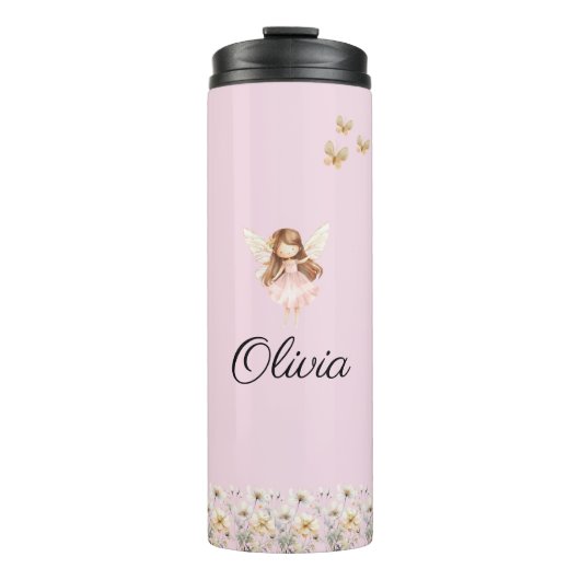 妖精のかわいいガーデン魔法の名パーソナライズされた前 タンブラー (正面)