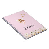 妖精のかわいいガーデン魔法の名パーソナライズされた前 ノートブック (右側)