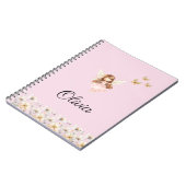 妖精のかわいいガーデン魔法の名パーソナライズされた前 ノートブック (左側)