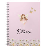 妖精のかわいいガーデン魔法の名パーソナライズされた前 ノートブック (正面)