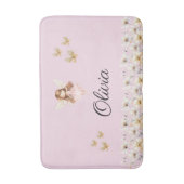 妖精のかわいいガーデン魔法の名パーソナライズされた前 バスマット (正面縦)