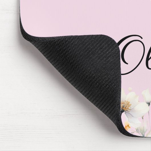 妖精のかわいいガーデン魔法の名パーソナライズされた前 マウスパッド (コーナー)