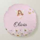 妖精のかわいい庭園の魔法の名前 ラウンドクッション (正面)