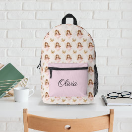 妖精のかわいい蝶の魅惑的な森の魔法 プリントバックパック