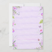 妖精のふわりと回るパープルの誕生日招待状 招待状 (裏面)