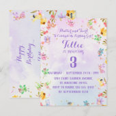 妖精のふわりと回る誕生日パーティー招待状 ポストカード (正面/裏面)