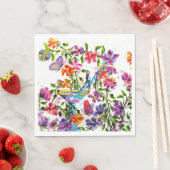 妖精のような花園モノグラムパーティー スタンダードランチョンナプキン (インサイチュ)