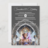 妖精のアイスプリンセスピンクグリッターウィングマジカルエイジ 招待状 (正面)