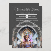 妖精のアイスプリンセスピンクグリッターウィングマジカルエイジ 招待状 (正面/裏面)