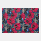 妖精のウォレンとケシ キッチンタオル (横)