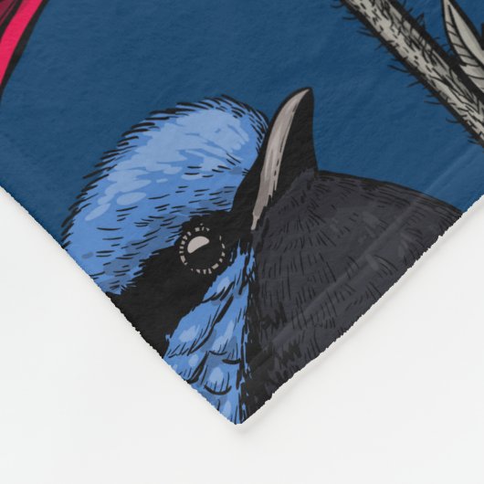 妖精のウォレンとケシ フリースブランケット (角)