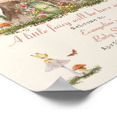 妖精のウッドランドの女の子の赤ちゃんシャワーへようこそ ポスター (角)