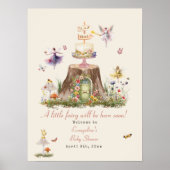 妖精のウッドランドの女の子の赤ちゃんシャワーへようこそ ポスター (正面)