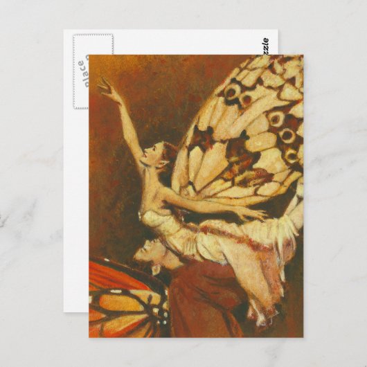 妖精のカップルのはがき ポストカード (正面/裏面)