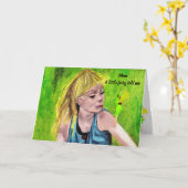 妖精のカードから母の日を喜ぶ カード (黄色い花)