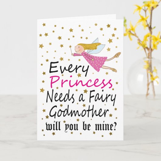 妖精のガーリーな意志私の教母の写真です カード (黄色い花)