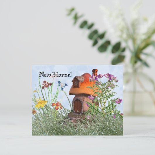 妖精のキノコの家の住所の変更 カード (スタンド正面)