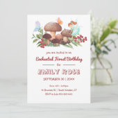 妖精のキノコ蝶の魔法の森の誕生日 招待状 (スタンド正面)