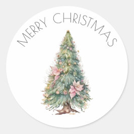 妖精のクリスマスツリーステッカー ラウンドシール
