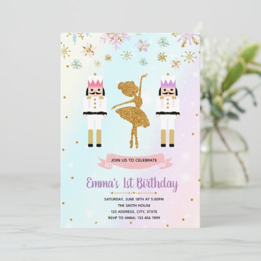 妖精のクリスマスパーティーの誕生日の招待 招待状 (スタンド正面)