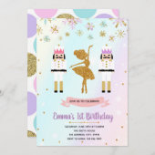 妖精のクリスマスパーティーの誕生日の招待 招待状 (正面/裏面)