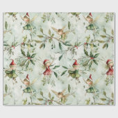 妖精のクリスマスラッピング紙お洒落、ギフト ラッピングペーパー (フラット)