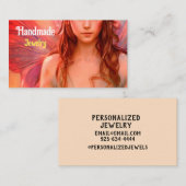 妖精のクローズアップ翼のファンタジー女 名刺 (正面/裏面)