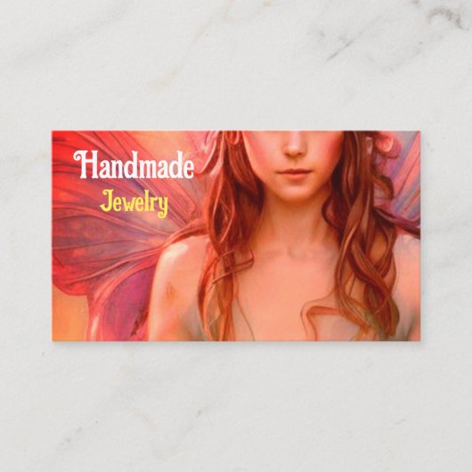 妖精のクローズアップ翼のファンタジー女 名刺 (正面)