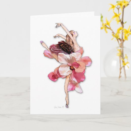 妖精のグリーティングカード カード (黄色い花)