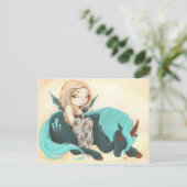 妖精のゴシックのユニコーンの嵐の稲妻 ポストカード (スタンド正面)