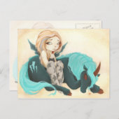 妖精のゴシックのユニコーンの嵐の稲妻 ポストカード (正面/裏面)