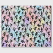 妖精のシルエット模様きらめく虹 ラッピングペーパー (フラット)