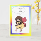 妖精のスピーチの泡、私のスカートの風! カード (黄色い花)